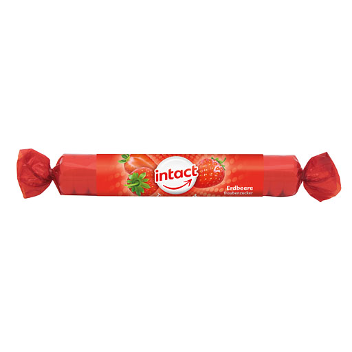 INTACT Traubenzucker Rolle Erdbeere