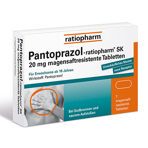 Pantoprazol-ratiopharm&reg; SK 20 mg magensaftresistente Tabletten bei Sodbrennen