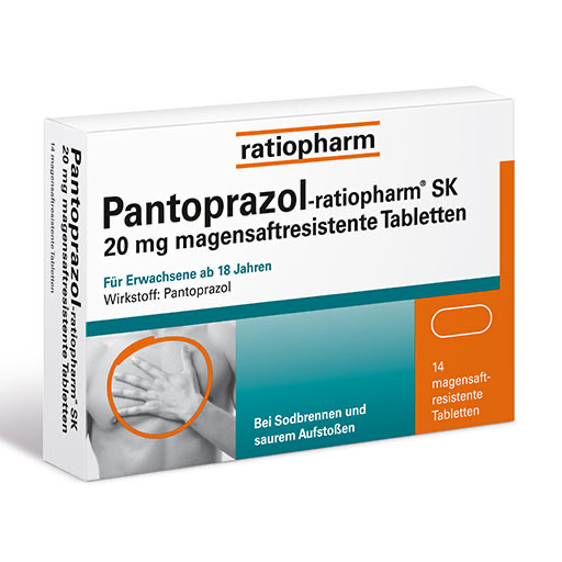 Pantoprazol-ratiopharm&reg; SK 20 mg magensaftresistente Tabletten bei Sodbrennen