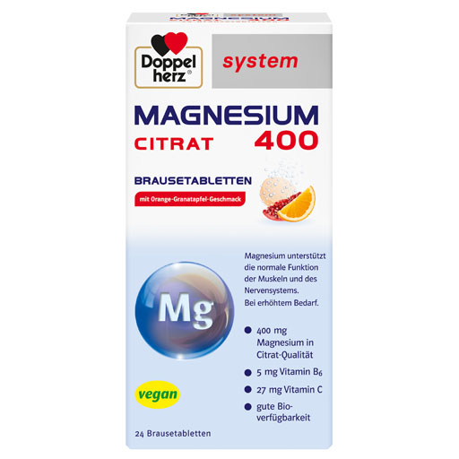 DOPPELHERZ Magnesium 400 Citrat system Brausetabl.