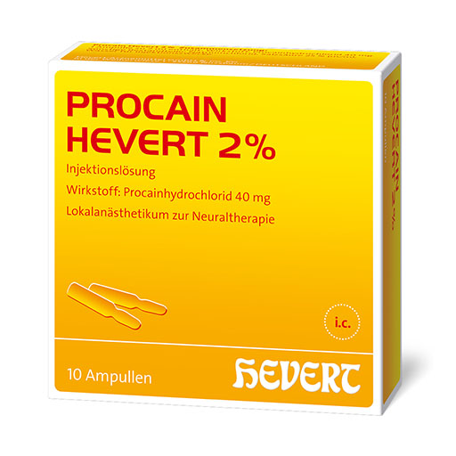 PROCAIN Hevert 2% Injektionsl&ouml;sung Ampullen